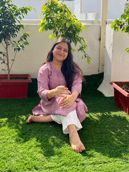 Chanderi Straight Kurti with Mukaish work