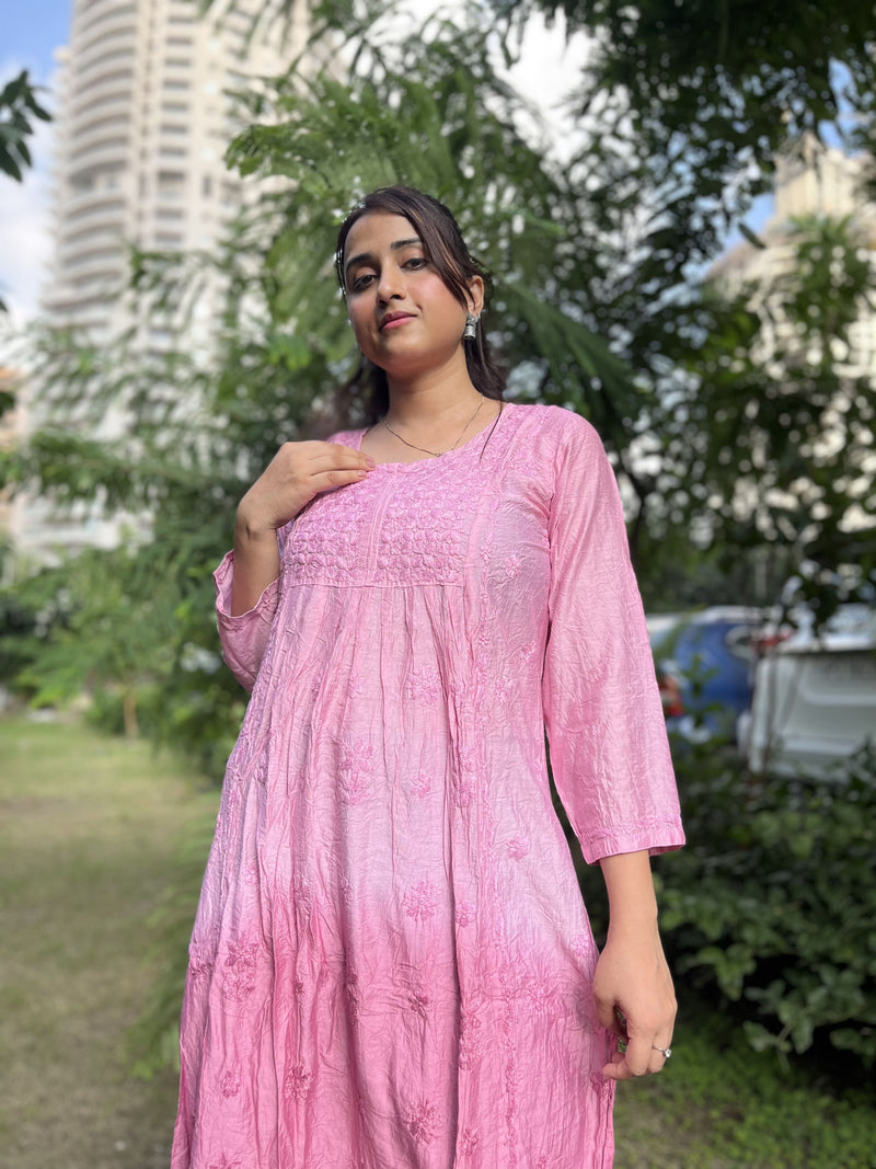 Chanderi Pink Dual Shade