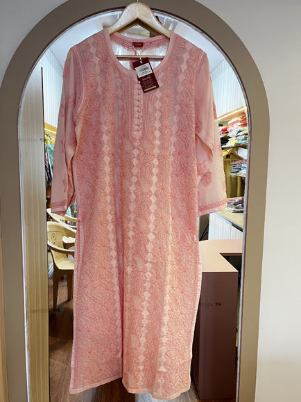 Chikankari Hand Jaal Kurti (Inner Attached)