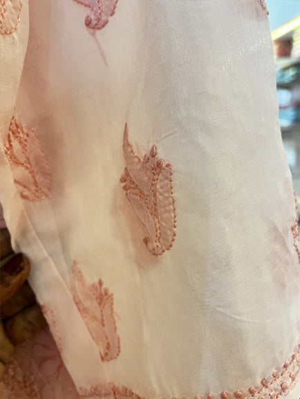 Chikankari Hand Jaal Kurti (Inner Attached)
