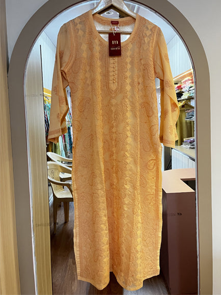 Chikankari Hand Jaal Kurti (Inner Atached)