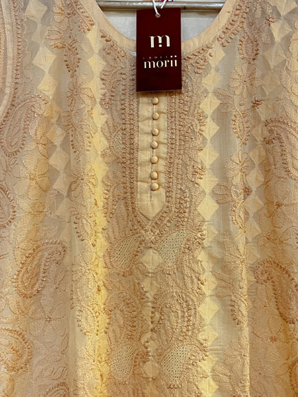 Chikankari Hand Jaal Kurti (Inner Atached)