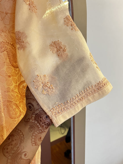 Chikankari Hand Jaal Kurti (Inner Atached)