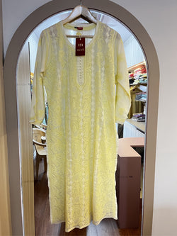 Chikankari Hand Jaal kurti (Inner Attached)