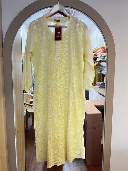 Chikankari Hand Jaal kurti (Inner Attached)