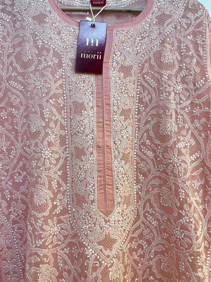 Chikankari Hand Jaal Kurti (Inner attached)