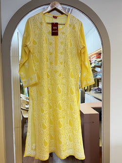 Chikankari Hand Jaal Kurti (Inner Attached)