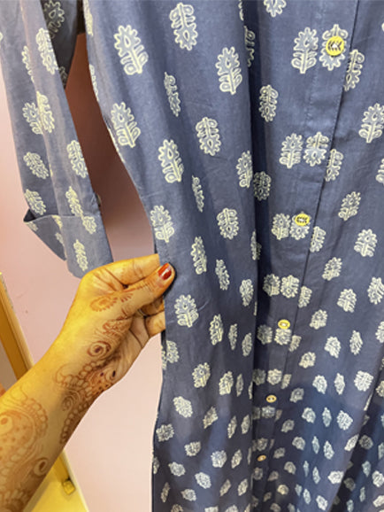 Long A Line Handblock Print Kurti