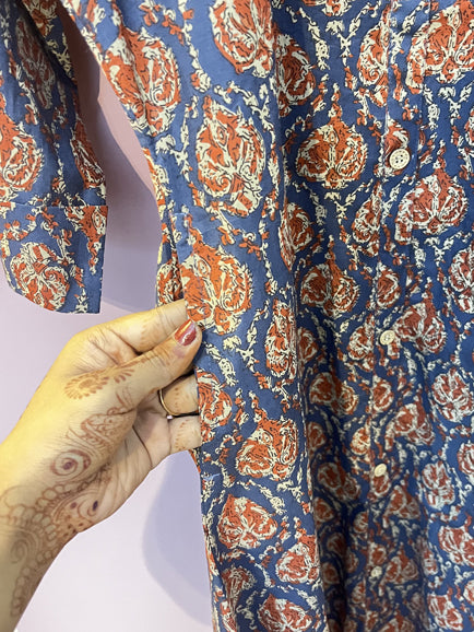 Long A Line Handblock Print Kurti