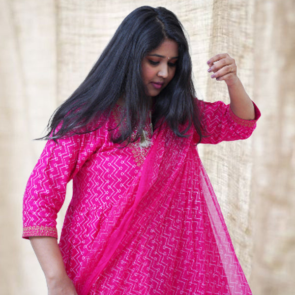 Sharara Set NOOR- Rani Pink