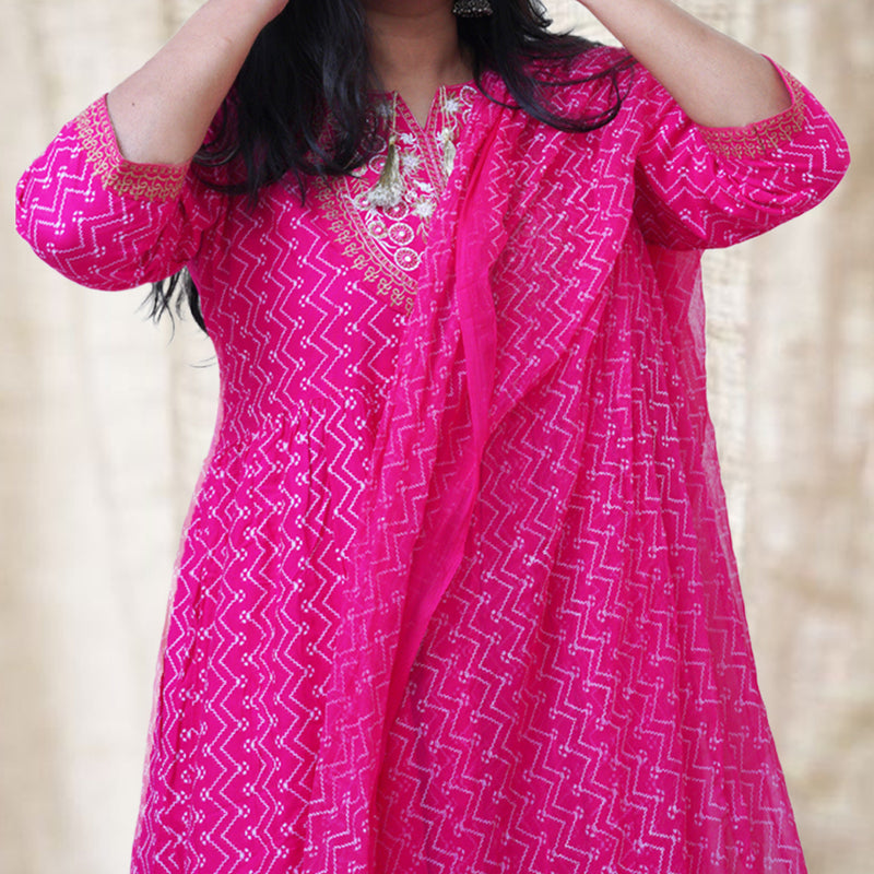 Sharara Set NOOR- Rani Pink