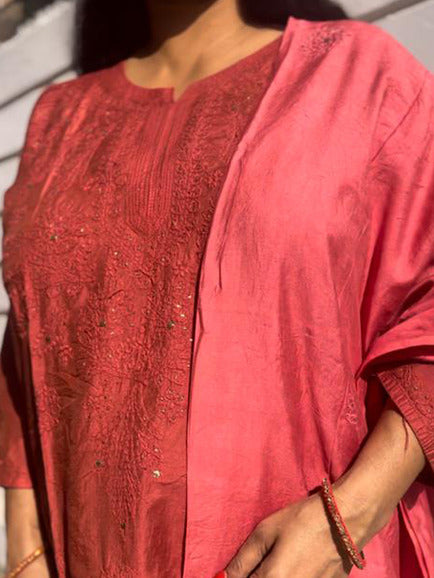 Chikankari Mukaish Sharara set (Inner Attached)