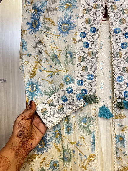 Blue Lace Shrug Dress
