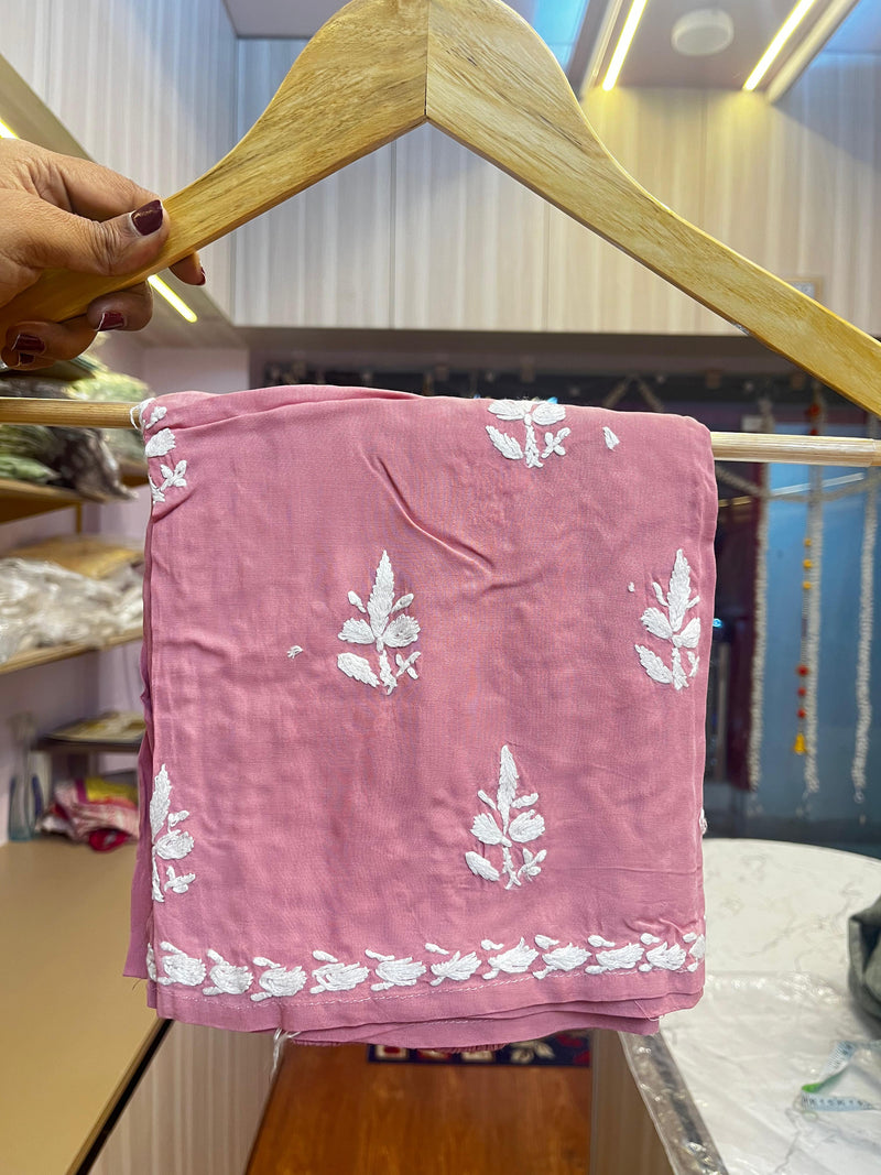 Pastel Pink Modal Cotton Chikankari Kurta set