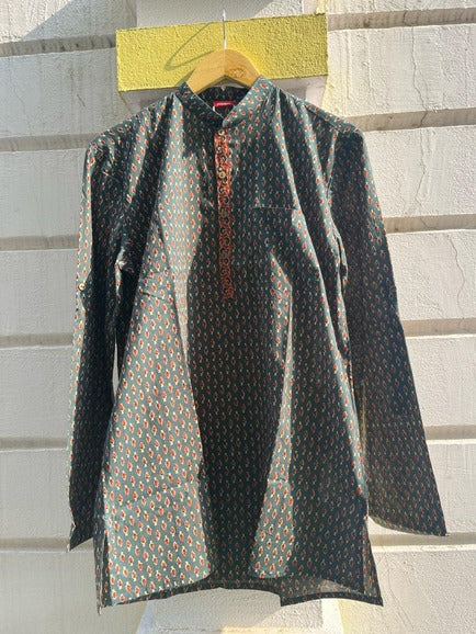 Dark Green Short kurta