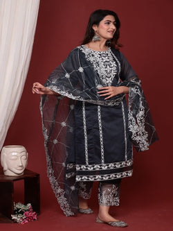 Grey organza suit set