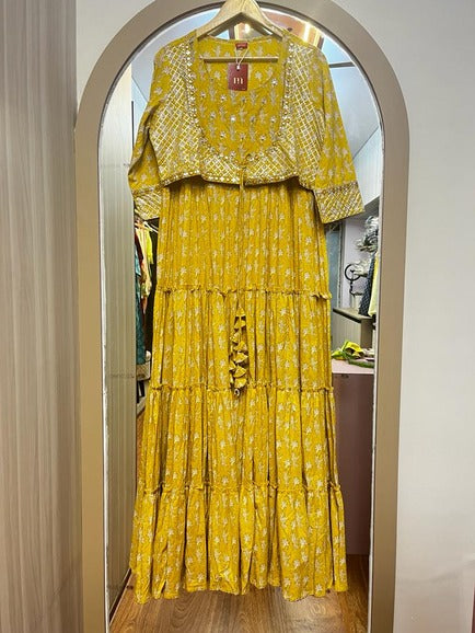 Yellow Floral Jacket Dress