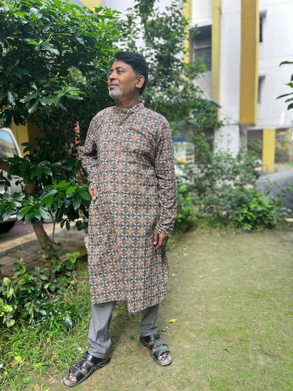 Blue motif Long kurta