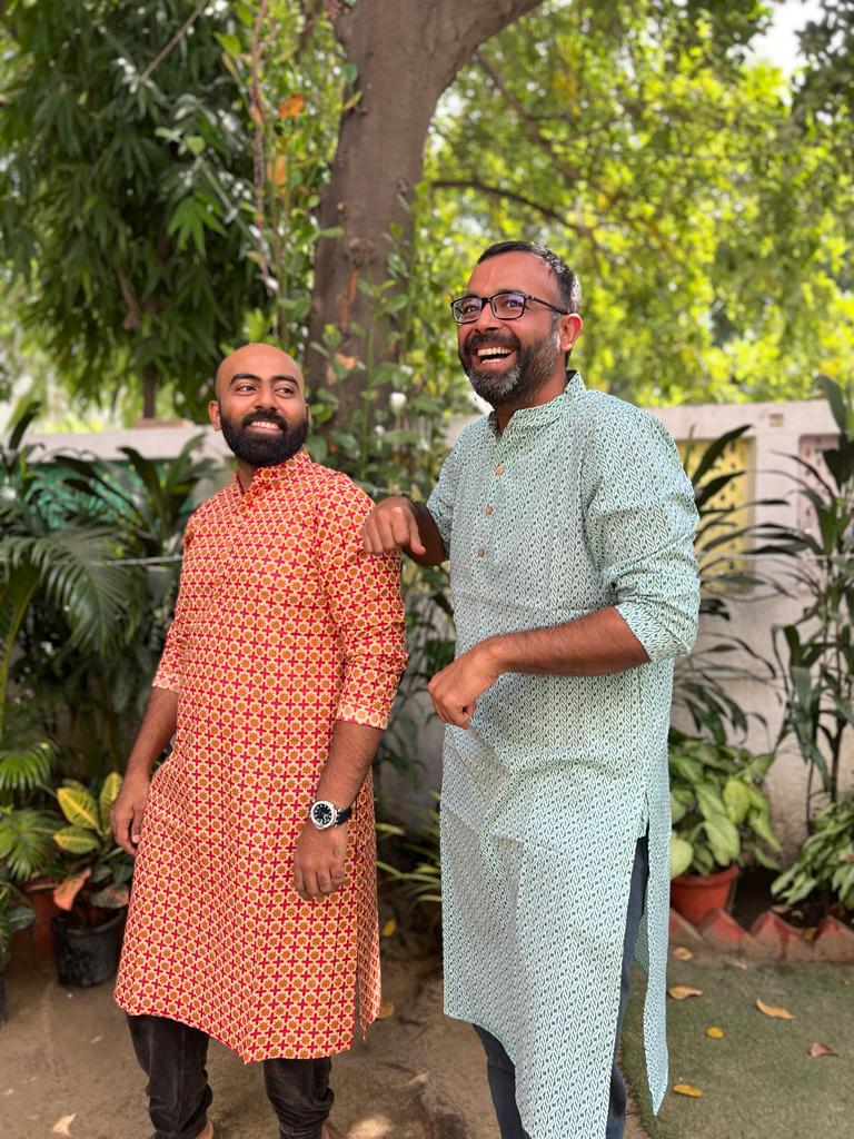Green leaf print Long kurta